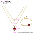 S-291 Xuping Mode indischen Goldschmuck einfache Perle Design Armband + Halskette zwei Stücke vergoldet Schmuckset für Frauen